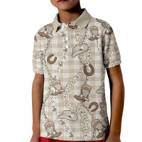 Hawaii Palaka Cowboy Kid Polo Shirt Shell Maile Lei With Western Patterns - Polynesian Pride