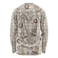 Hawaii Palaka Cowboy Long Sleeve Shirt Shell Maile Lei With Western Patterns - Polynesian Pride