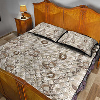 Hawaii Palaka Cowboy Quilt Bed Set Shell Maile Lei With Western Patterns - Polynesian Pride