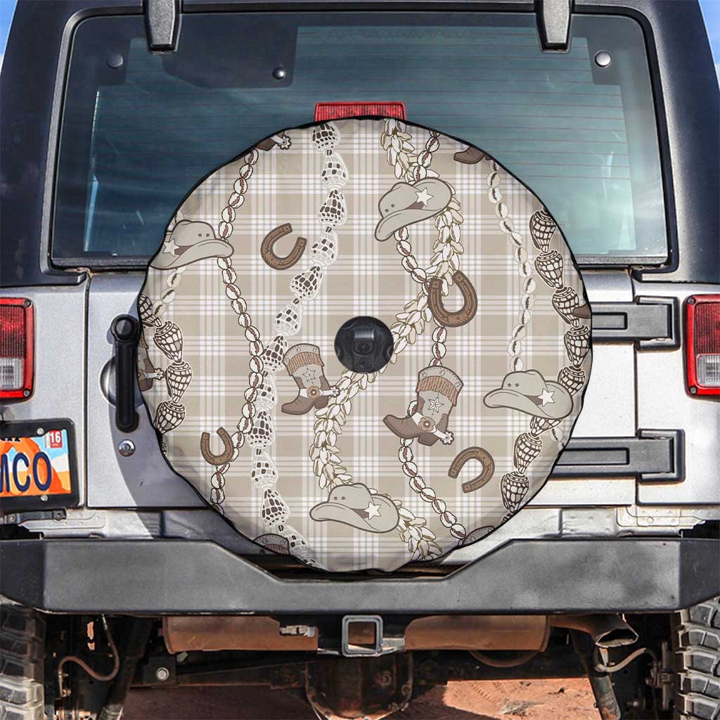 Hawaii Palaka Cowboy Spare Tire Cover Shell Maile Lei With Western Patterns - Polynesian Pride