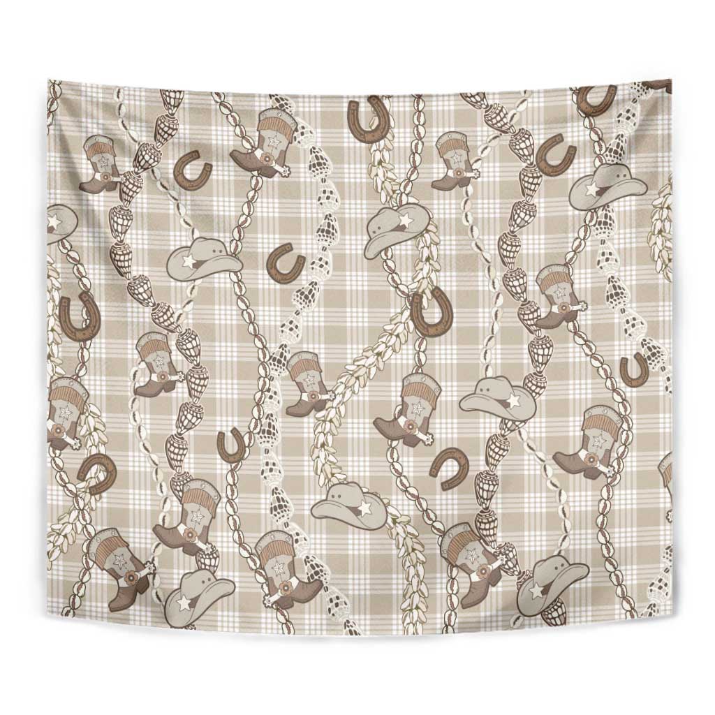 Hawaii Palaka Cowboy Tapestry Shell Maile Lei With Western Patterns - Polynesian Pride