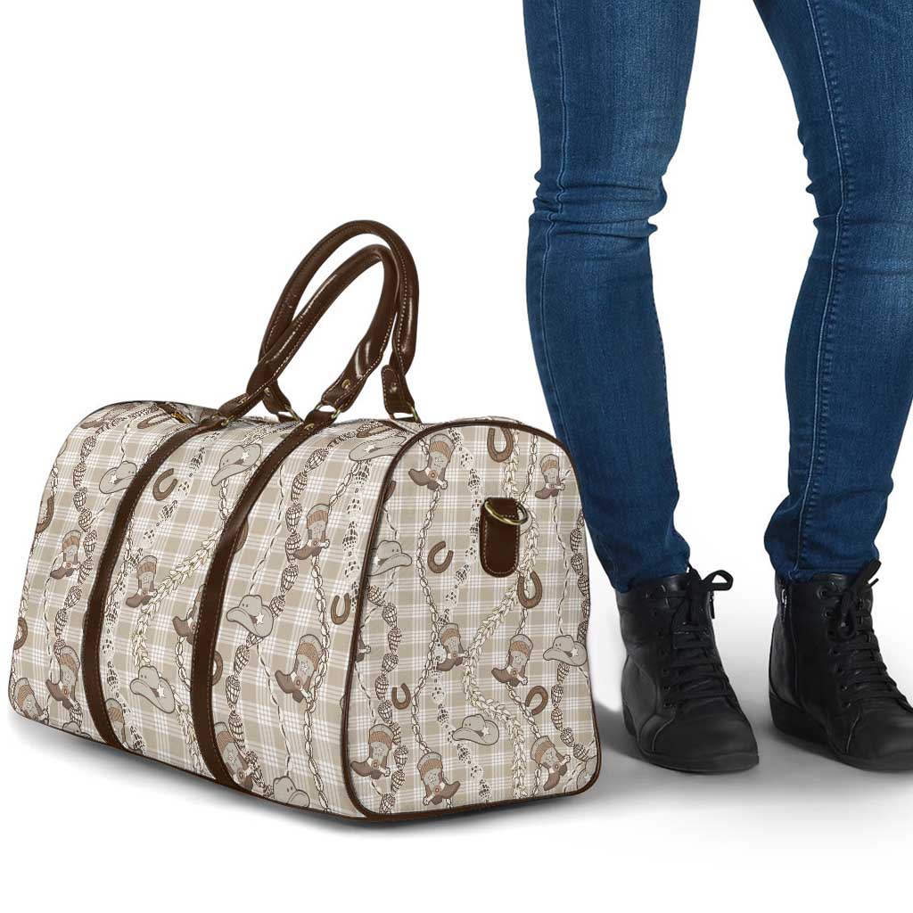 Hawaii Palaka Cowboy Travel Bag Shell Maile Lei With Western Patterns - Polynesian Pride