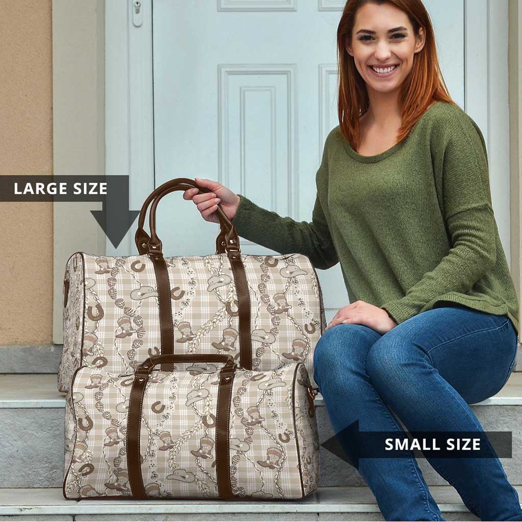 Hawaii Palaka Cowboy Travel Bag Shell Maile Lei With Western Patterns - Polynesian Pride