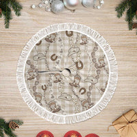 Hawaii Palaka Cowboy Tree Skirt Shell Maile Lei With Western Patterns - Polynesian Pride