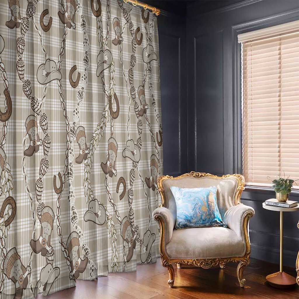 Hawaii Palaka Cowboy Window Curtain Shell Maile Lei With Western Patterns - Polynesian Pride
