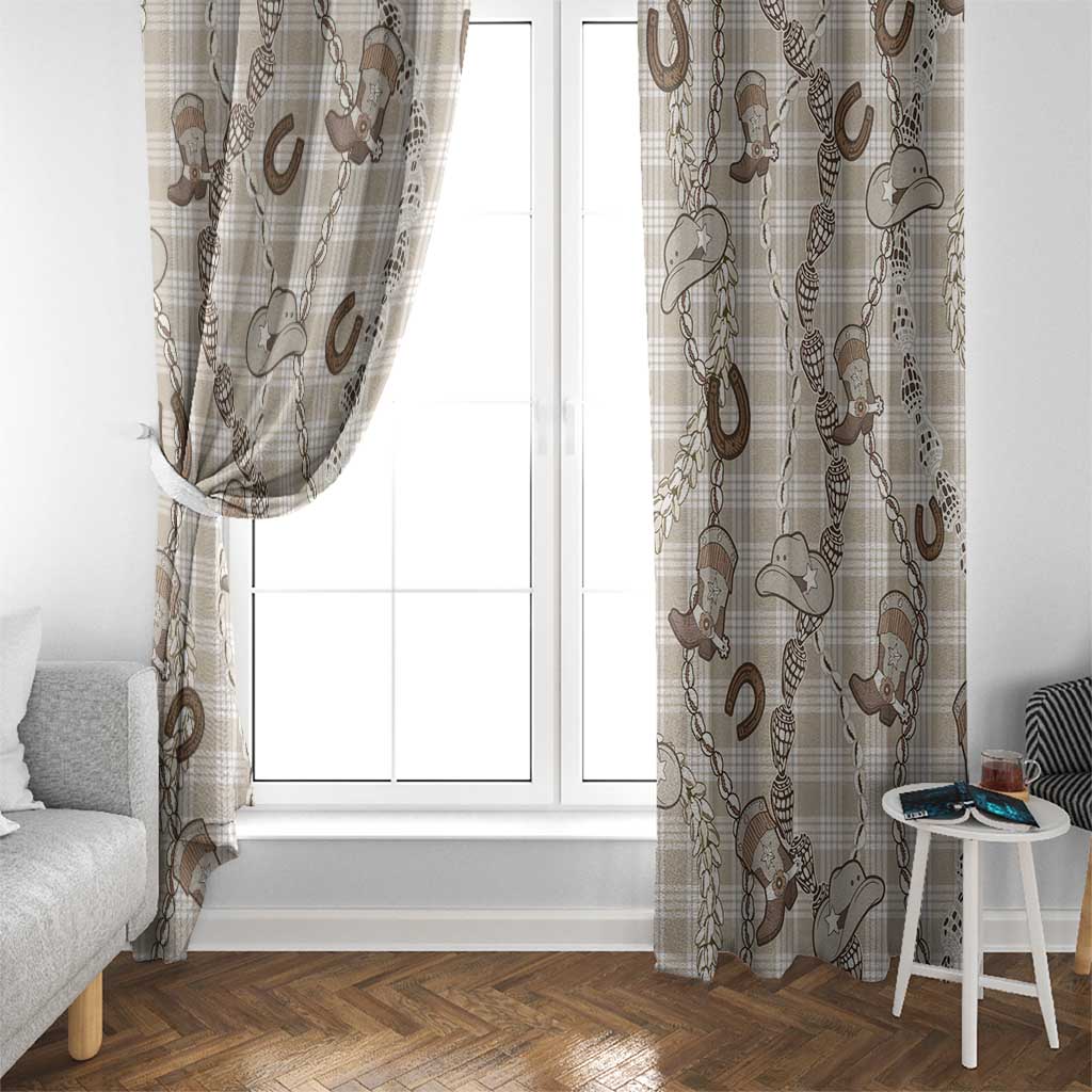 Hawaii Palaka Cowboy Window Curtain Shell Maile Lei With Western Patterns - Polynesian Pride