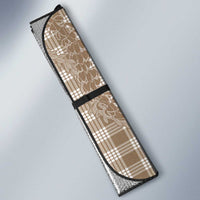 Beige Hawaii Palaka Cowboy Turtle Auto Sun Shade Hawaiian Paniolo Puakenikeni Maile Lei - Polynesian Pride