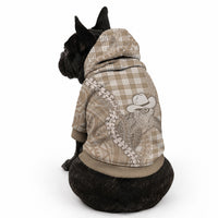 Beige Hawaii Palaka Cowboy Turtle Pet Hoodie Hawaiian Paniolo Puakenikeni Maile Lei
