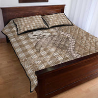 Beige Hawaii Palaka Cowboy Turtle Quilt Bed Set Hawaiian Paniolo Puakenikeni Maile Lei - Polynesian Pride