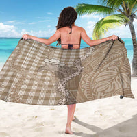 Beige Hawaii Palaka Cowboy Turtle Sarong Hawaiian Paniolo Puakenikeni Maile Lei - Polynesian Pride