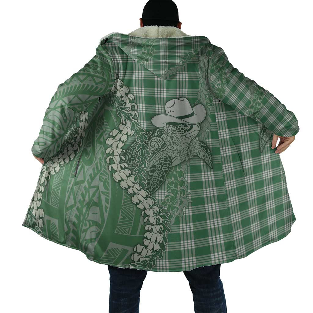 Green Hawaii Palaka Cowboy Turtle Cloak Hawaiian Paniolo Puakenikeni Maile Lei - Polynesian Pride