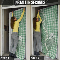 Green Hawaii Palaka Cowboy Turtle Door Cover Hawaiian Paniolo Puakenikeni Maile Lei - Polynesian Pride