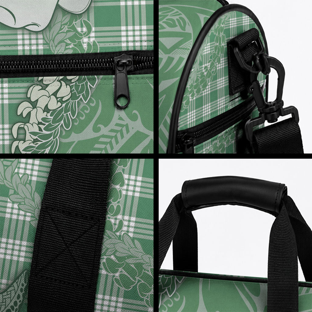 Green Hawaii Palaka Cowboy Turtle Duffle Bag Hawaiian Paniolo Puakenikeni Maile Lei