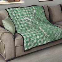 Green Hawaii Palaka Cowboy Turtle Quilt Hawaiian Paniolo Puakenikeni Maile Lei - Polynesian Pride