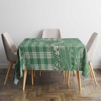 Green Hawaii Palaka Cowboy Turtle Tablecloth Hawaiian Paniolo Puakenikeni Maile Lei - Polynesian Pride