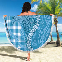 Blue Hawaii Palaka Cowboy Turtle Beach Blanket Hawaiian Paniolo Puakenikeni Maile Lei - Polynesian Pride