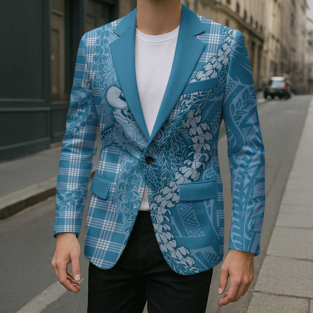 Blue Hawaii Palaka Cowboy Turtle Blazer Hawaiian Paniolo Puakenikeni Maile Lei - Polynesian Pride