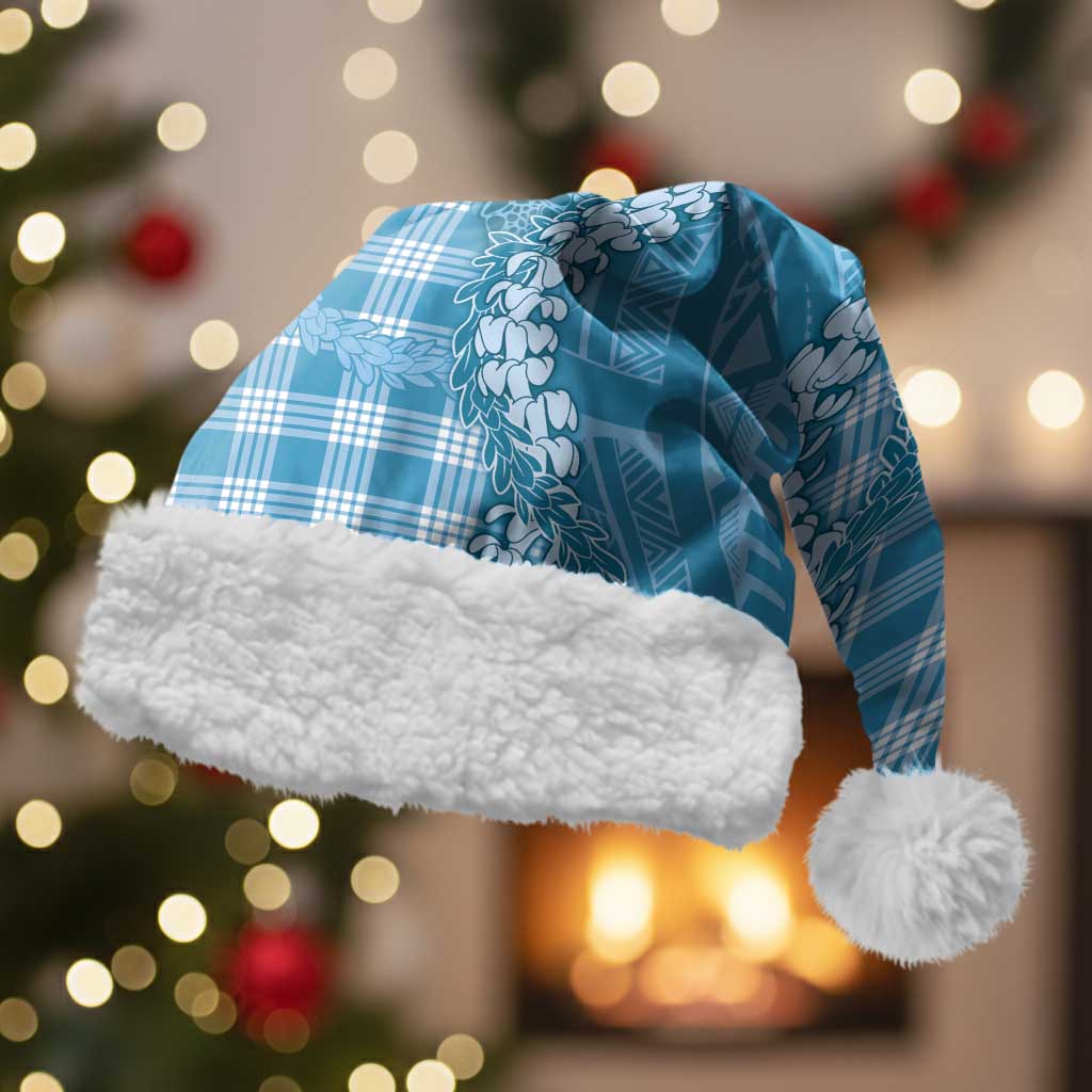 Blue Hawaii Palaka Cowboy Turtle Christmas Santa Hat Hawaiian Paniolo Puakenikeni Maile Lei - Polynesian Pride