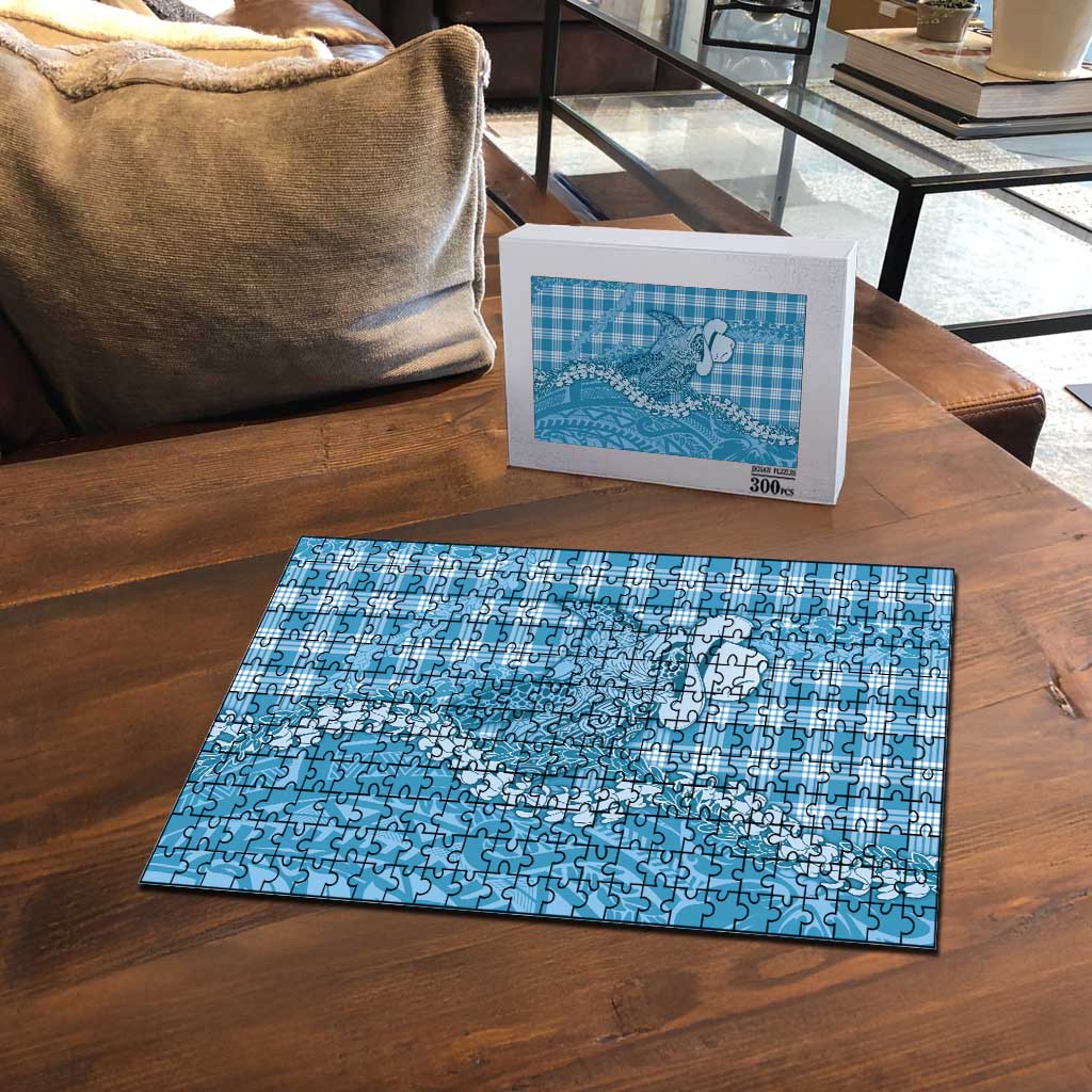 Blue Hawaii Palaka Cowboy Turtle Puzzle Hawaiian Paniolo Puakenikeni Maile Lei - Polynesian Pride