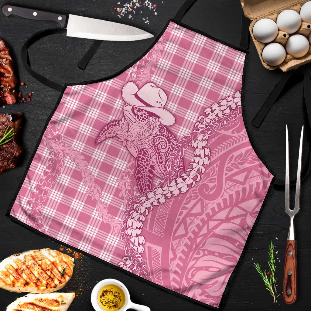 Pink Hawaii Palaka Cowboy Turtle Apron Hawaiian Paniolo Puakenikeni Maile Lei - Polynesian Pride