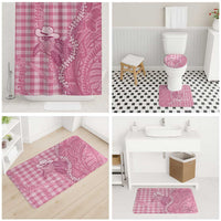 Pink Hawaii Palaka Cowboy Turtle Bathroom Set Hawaiian Paniolo Puakenikeni Maile Lei - Polynesian Pride