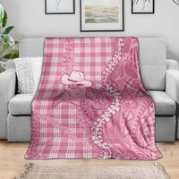 Pink Hawaii Palaka Cowboy Turtle Blanket Hawaiian Paniolo Puakenikeni Maile Lei - Polynesian Pride