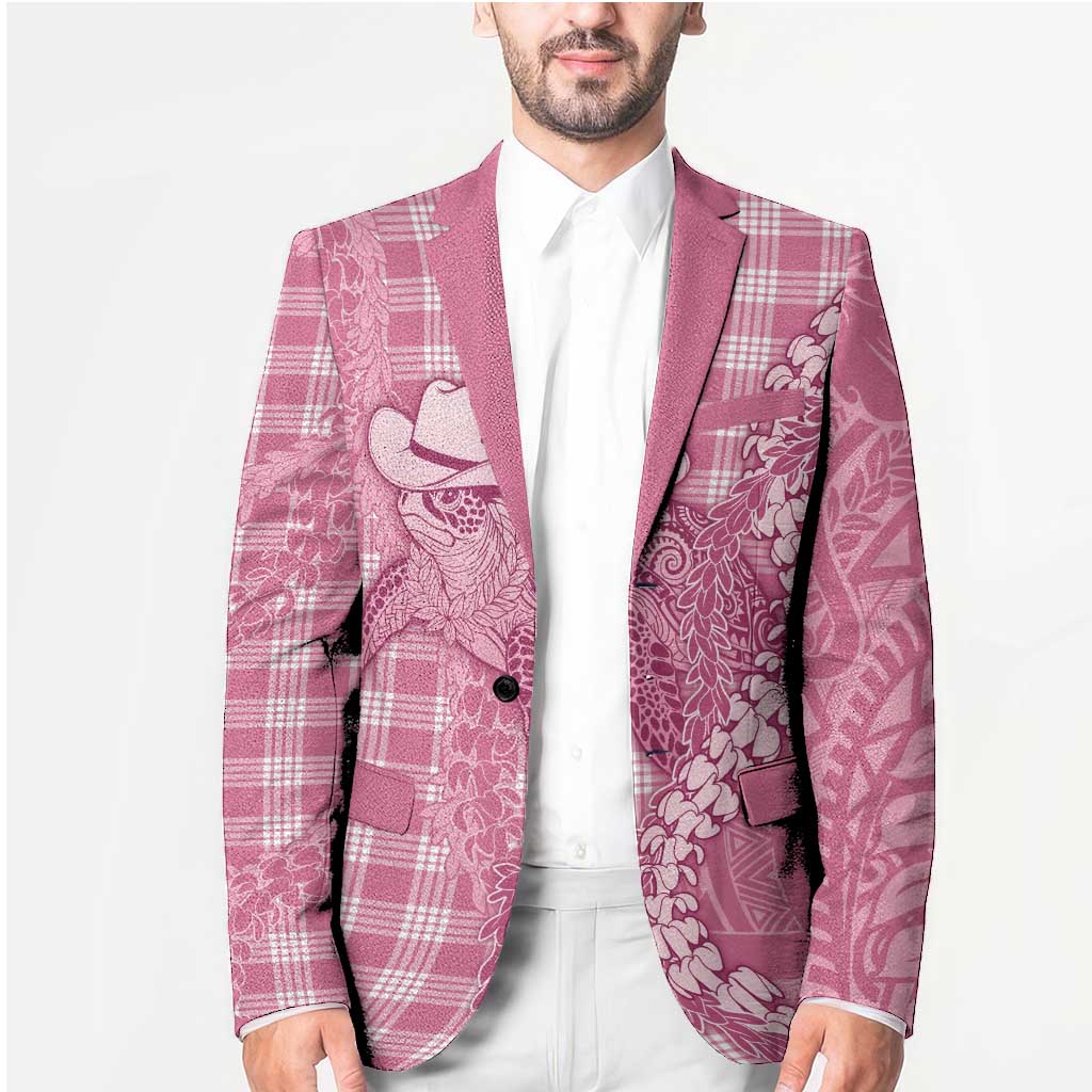 Pink Hawaii Palaka Cowboy Turtle Blazer Hawaiian Paniolo Puakenikeni Maile Lei - Polynesian Pride