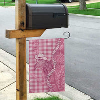 Pink Hawaii Palaka Cowboy Turtle Garden Flag Hawaiian Paniolo Puakenikeni Maile Lei - Polynesian Pride