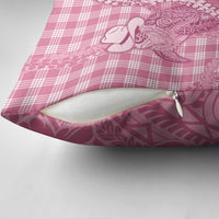 Pink Hawaii Palaka Cowboy Turtle Pillow Cover Hawaiian Paniolo Puakenikeni Maile Lei - Polynesian Pride