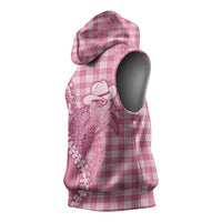 Pink Hawaii Palaka Cowboy Turtle Sleeveless Hoodie Hawaiian Paniolo Puakenikeni Maile Lei - Polynesian Pride