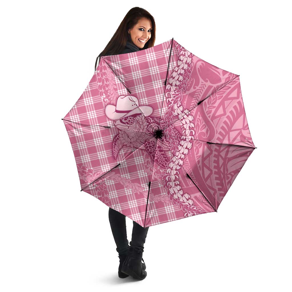 Pink Hawaii Palaka Cowboy Turtle Umbrella Hawaiian Paniolo Puakenikeni Maile Lei - Polynesian Pride
