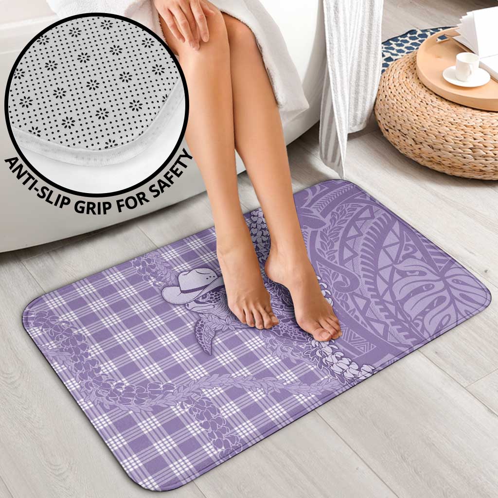 Purple Hawaii Palaka Cowboy Turtle Bathroom Set Hawaiian Paniolo Puakenikeni Maile Lei - Polynesian Pride