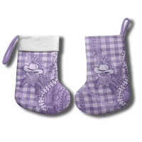 Purple Hawaii Palaka Cowboy Turtle Christmas Stocking Hawaiian Paniolo Puakenikeni Maile Lei - Polynesian Pride