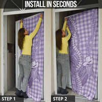 Purple Hawaii Palaka Cowboy Turtle Door Cover Hawaiian Paniolo Puakenikeni Maile Lei - Polynesian Pride