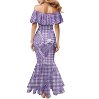 Purple Hawaii Palaka Cowboy Turtle Family Matching Mermaid Dress and Hawaiian Shirt Hawaiian Paniolo Puakenikeni Maile Lei - Polynesian Pride