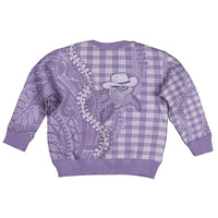 Purple Hawaii Palaka Cowboy Turtle Kid Ugly Christmas Sweater Hawaiian Paniolo Puakenikeni Maile Lei - Polynesian Pride
