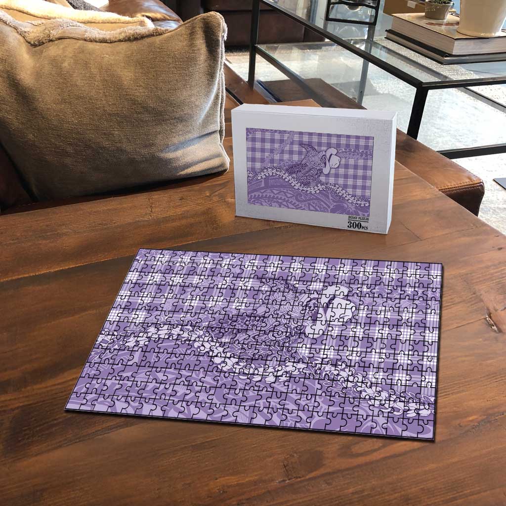 Purple Hawaii Palaka Cowboy Turtle Puzzle Hawaiian Paniolo Puakenikeni Maile Lei - Polynesian Pride