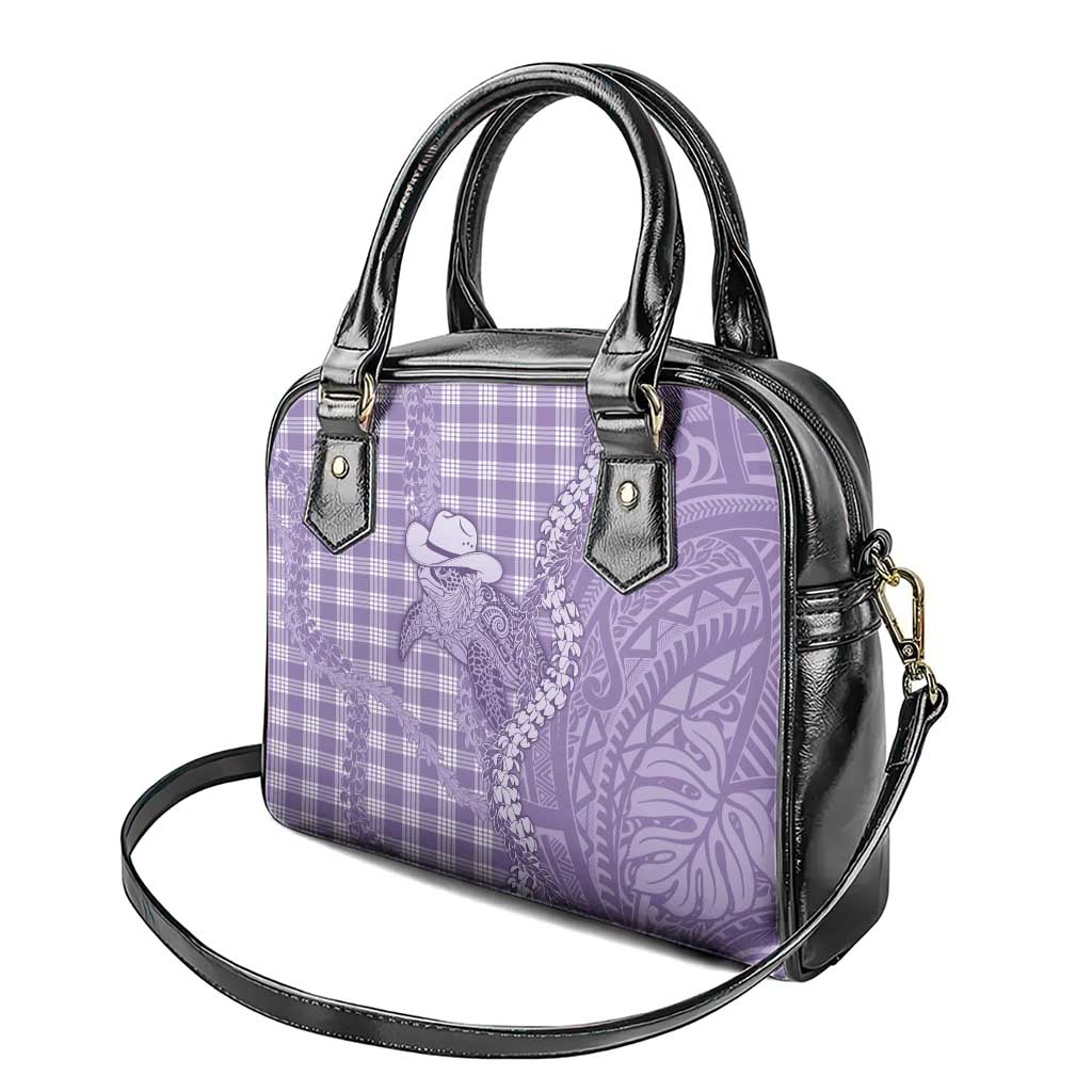 Purple Hawaii Palaka Cowboy Turtle Shoulder Handbag Hawaiian Paniolo Puakenikeni Maile Lei - Polynesian Pride