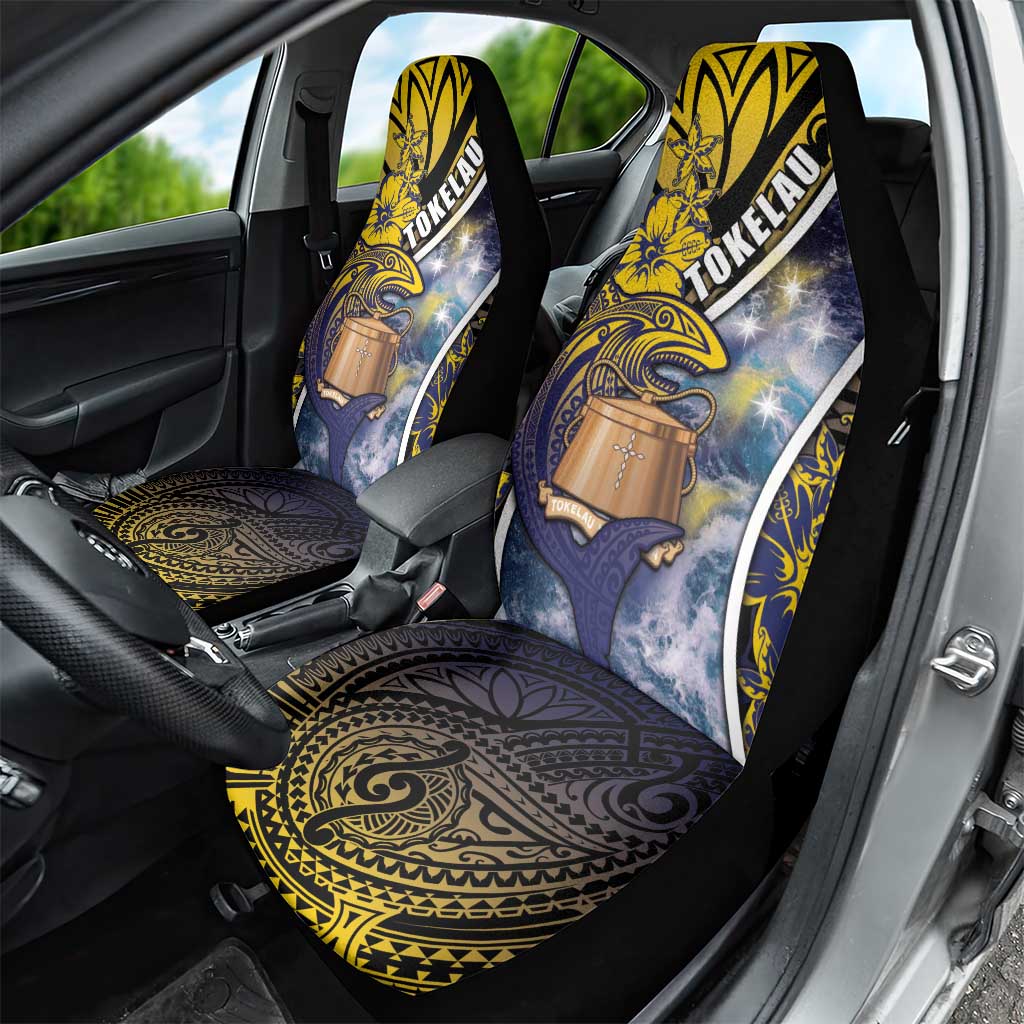 Tokelau Car Seat Cover National Badge Waves Style