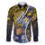 Personalised Tokelau Family Matching Long Sleeve Bodycon Dress and Hawaiian Shirt National Badge Waves Style