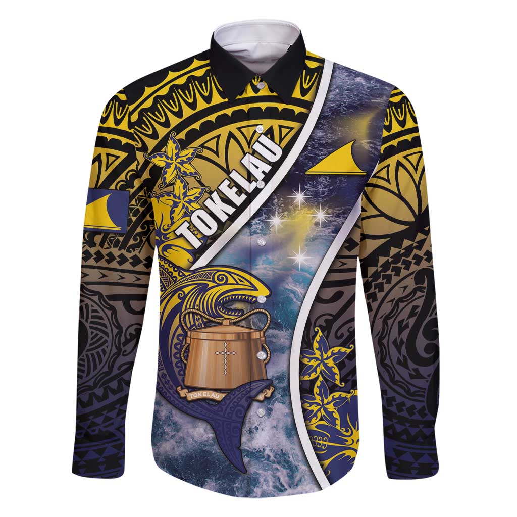 Personalised Tokelau Family Matching Mermaid Dress and Hawaiian Shirt National Badge Waves Style