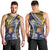 Personalised Tokelau Men Tank Top National Badge Waves Style