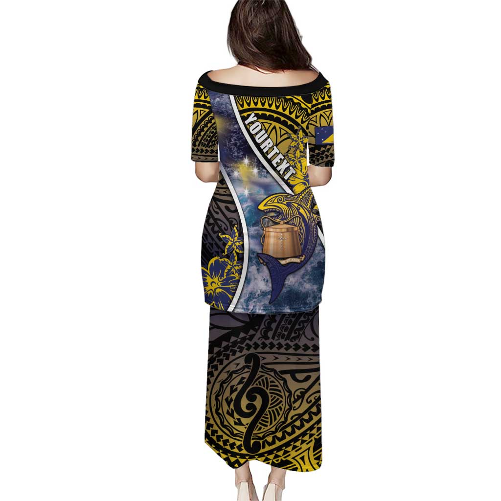 Personalised Tokelau Puletasi National Badge Waves Style