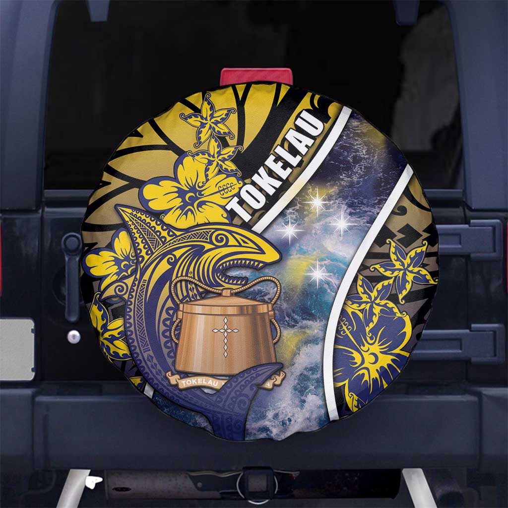 Tokelau Spare Tire Cover National Badge Waves Style