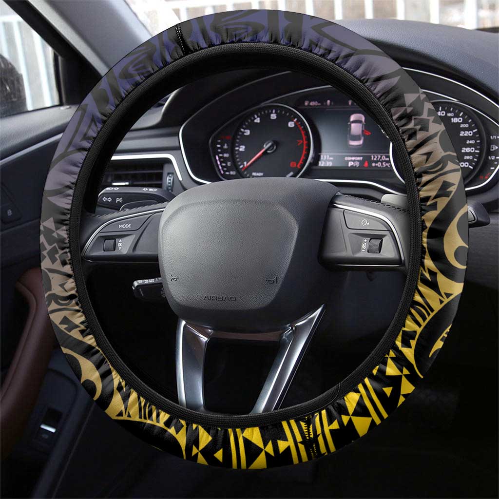 Tokelau Steering Wheel Cover National Badge Waves Style