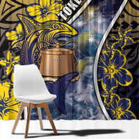 Tokelau Window Curtain National Badge Waves Style