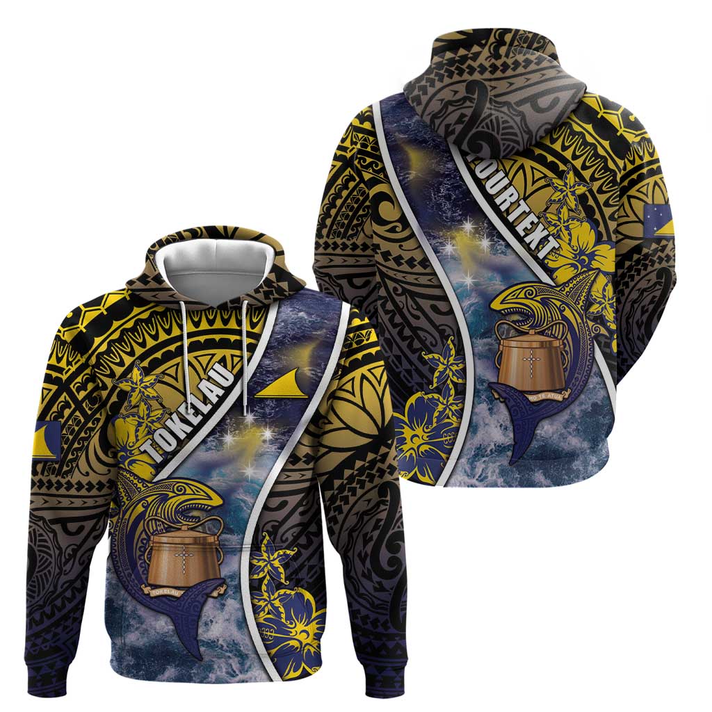 Personalised Tokelau Zip Hoodie National Badge Waves Style