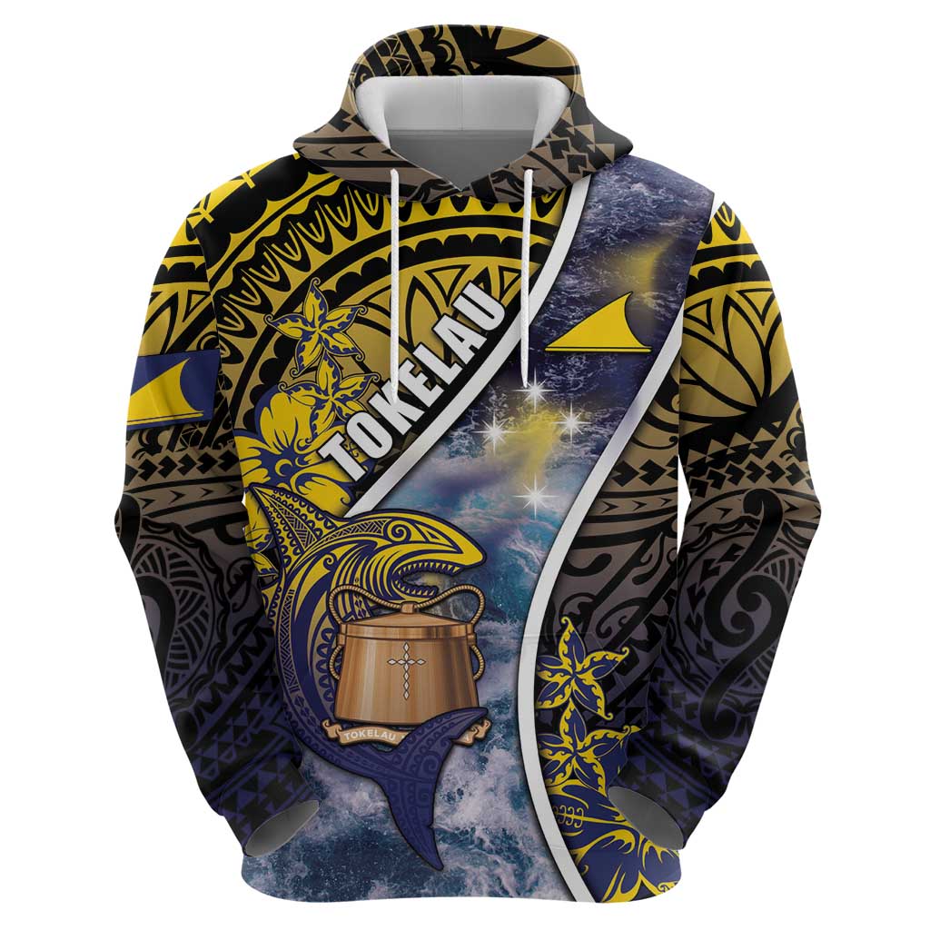 Personalised Tokelau Zip Hoodie National Badge Waves Style