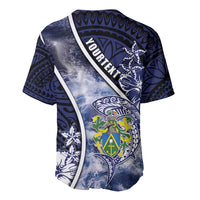 Personalised Pitcairn Islands Baseball Jersey Coat Of Arms Waves Style DT05 - Polynesian Pride