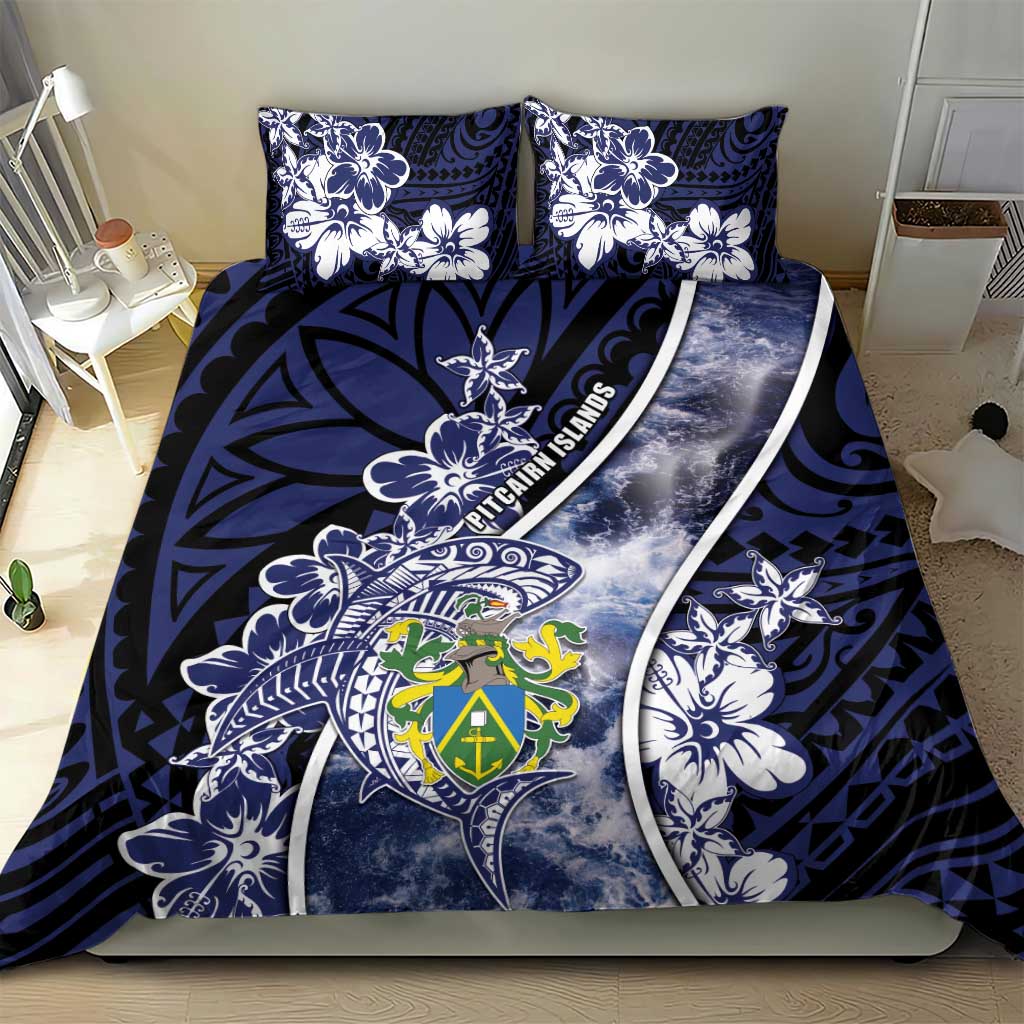Pitcairn Islands Bedding Set Coat Of Arms Waves Style